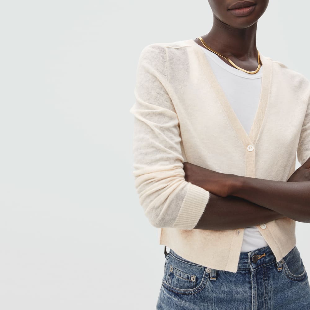 The Featherweight Alpaca Cardigan | Heathered Bone