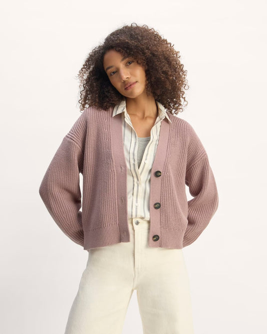 The Boxy Cardigan in Everyday Cotton | Dusty Rose