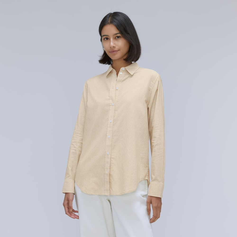 The Must-Have Shirt in Silky Cotton | Golden Palm / White
