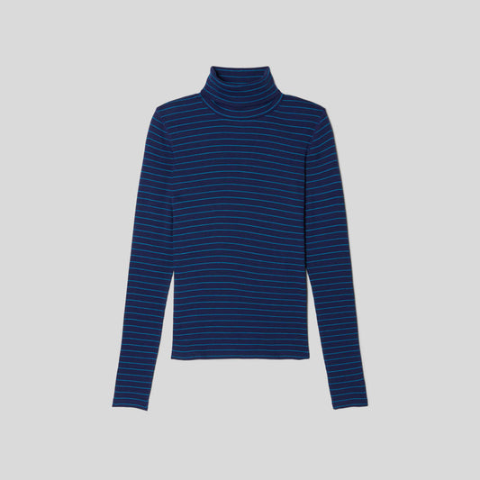 The Luxe Micro-Rib Turtleneck | Ocean Cavern / Horizon Blue
