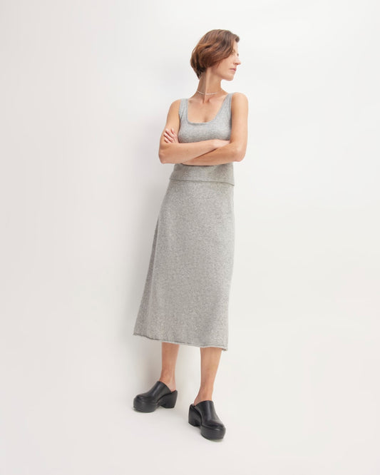 The Cozy-Stretch Skirt | Heathered Grey