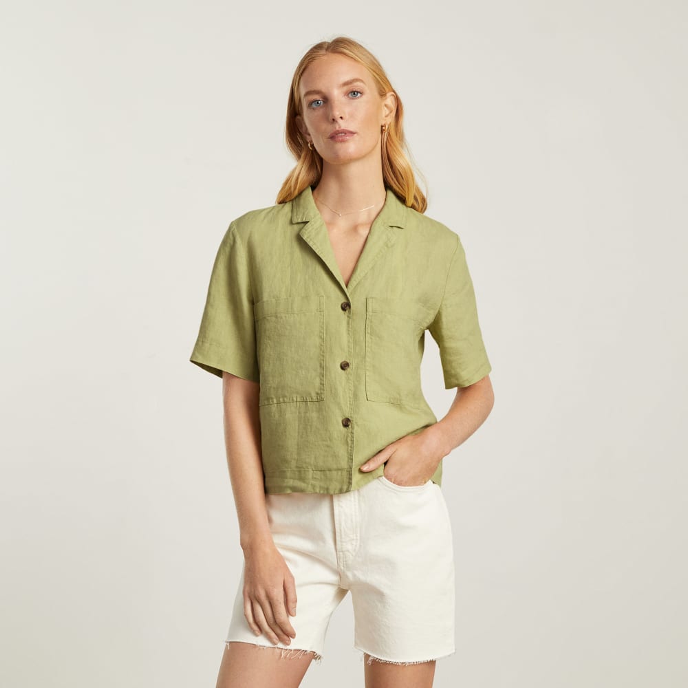 The Linen Workwear Shirt | Leek