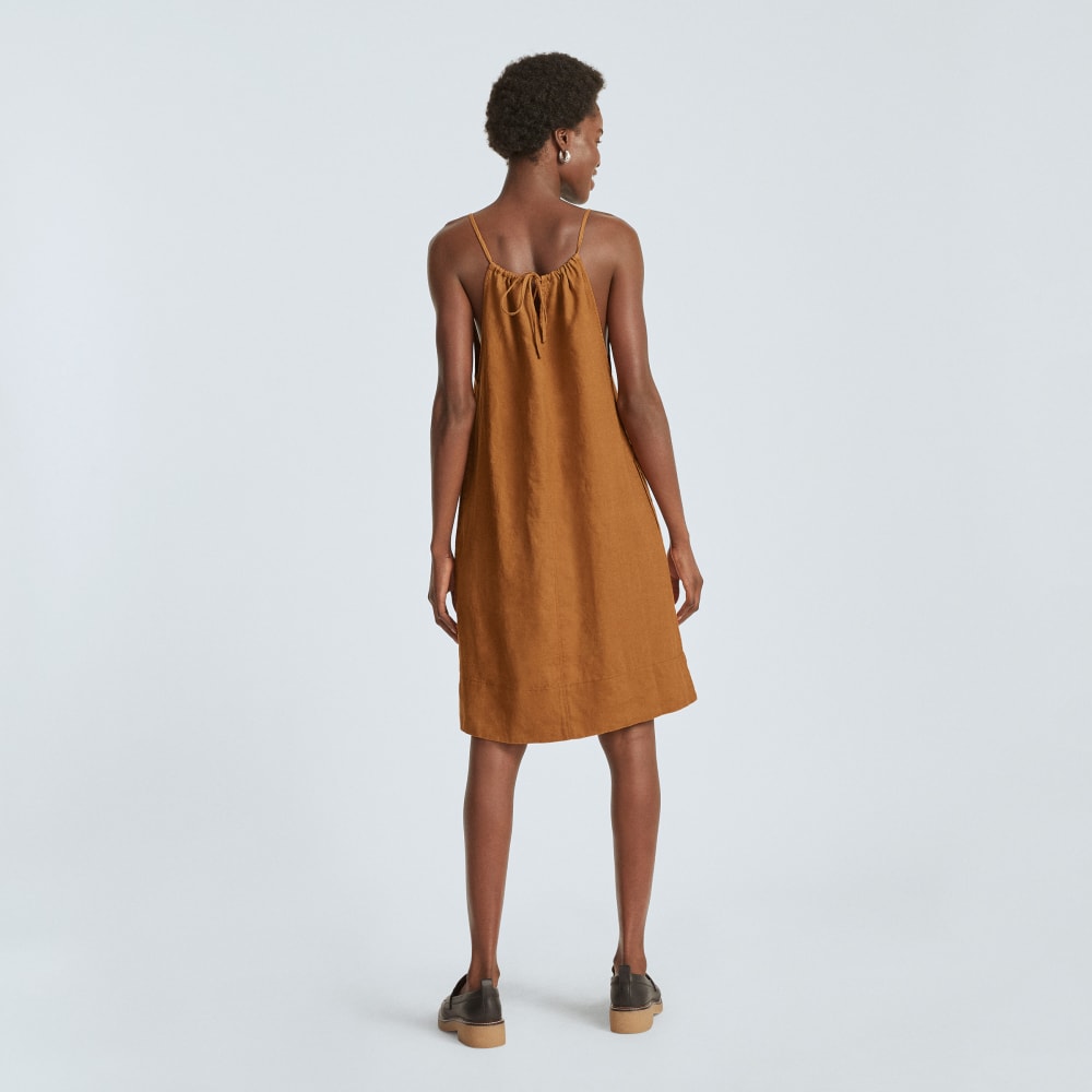 The Linen Apron Dress | Tawny Brown