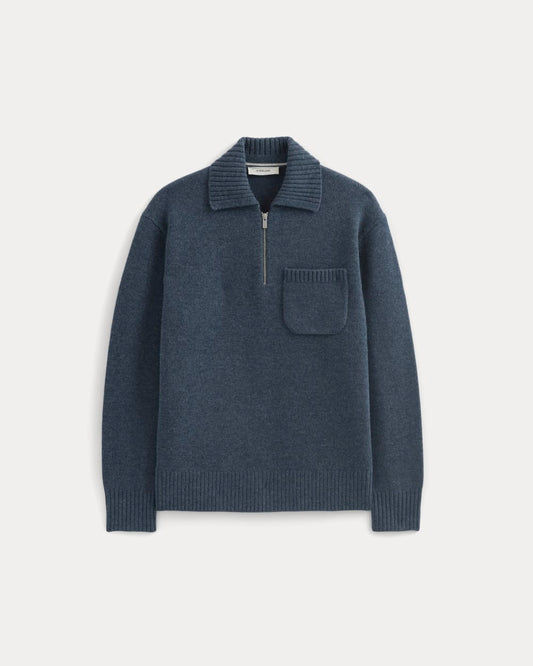 Luxe Merino Quarter-Zip Pullover | Heather Midnight Navy