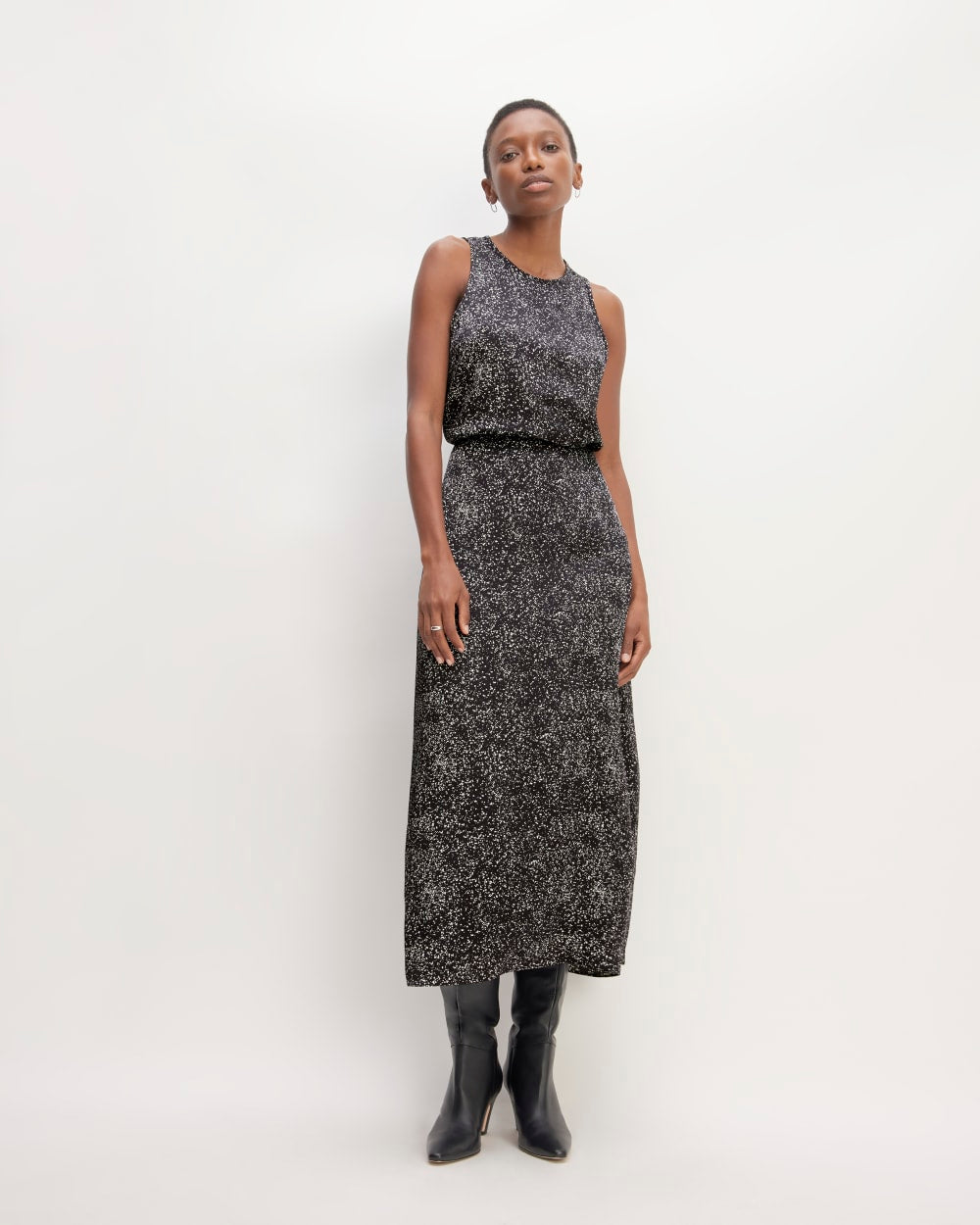 The Hammered Satin Slip Skirt | Black Moonsplatter