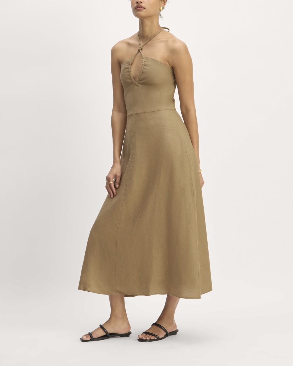 The Linen Halter-Neck Dress | Tiger's Eye