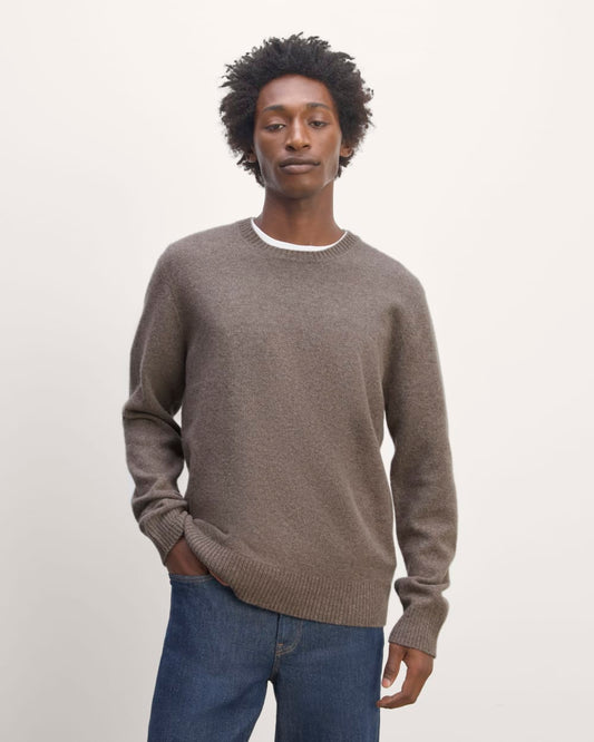 The Premium Merino Crew Neck Sweater | Taupe Melange