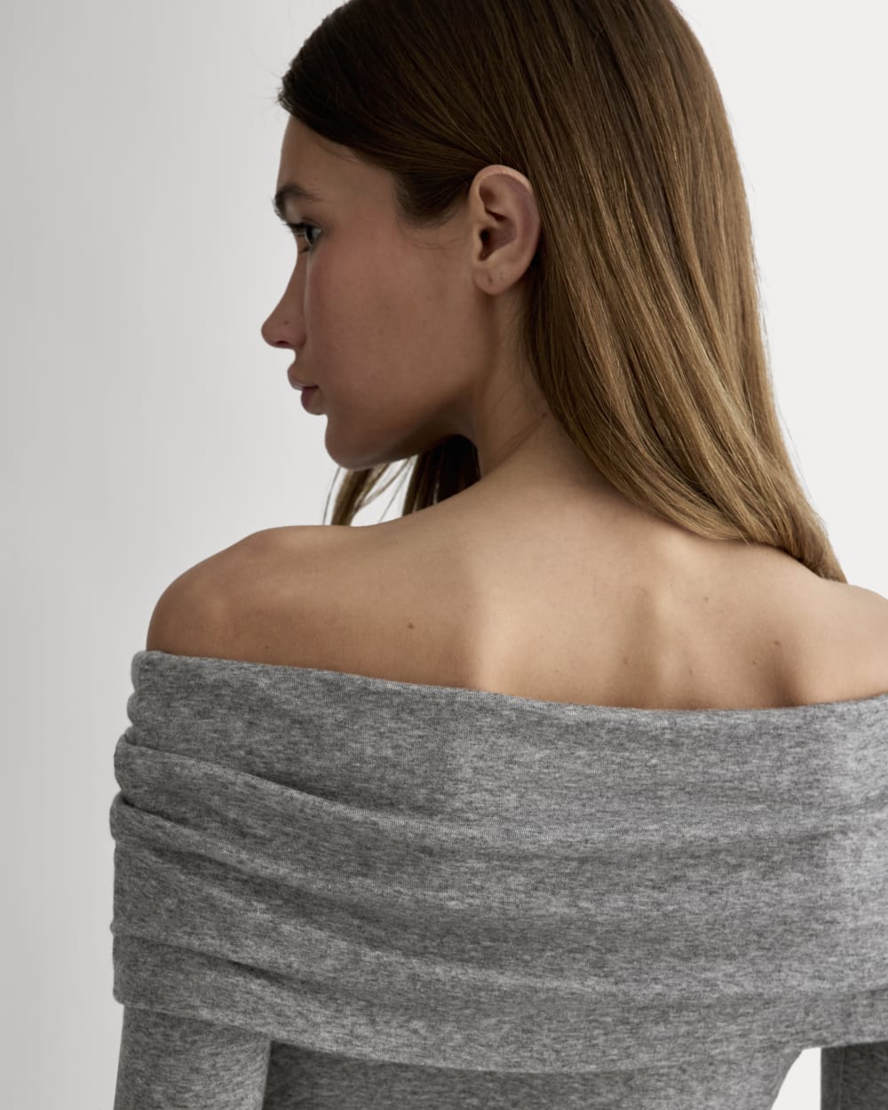 The Off-the-Shoulder Top in Butterluxe | Heather Charcoal