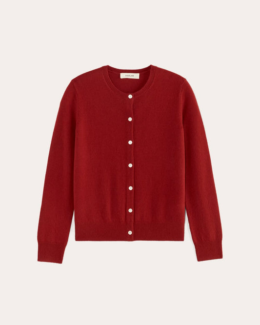 The Classic Cardigan in Cashmere | Berry Red