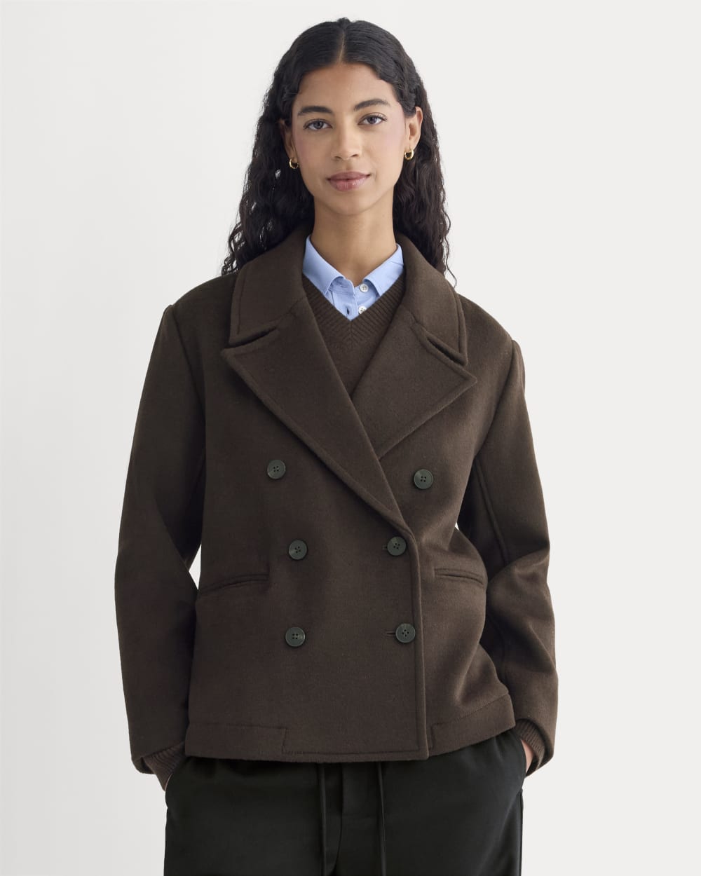 ReWool Short Peacoat | Dark Chocolate