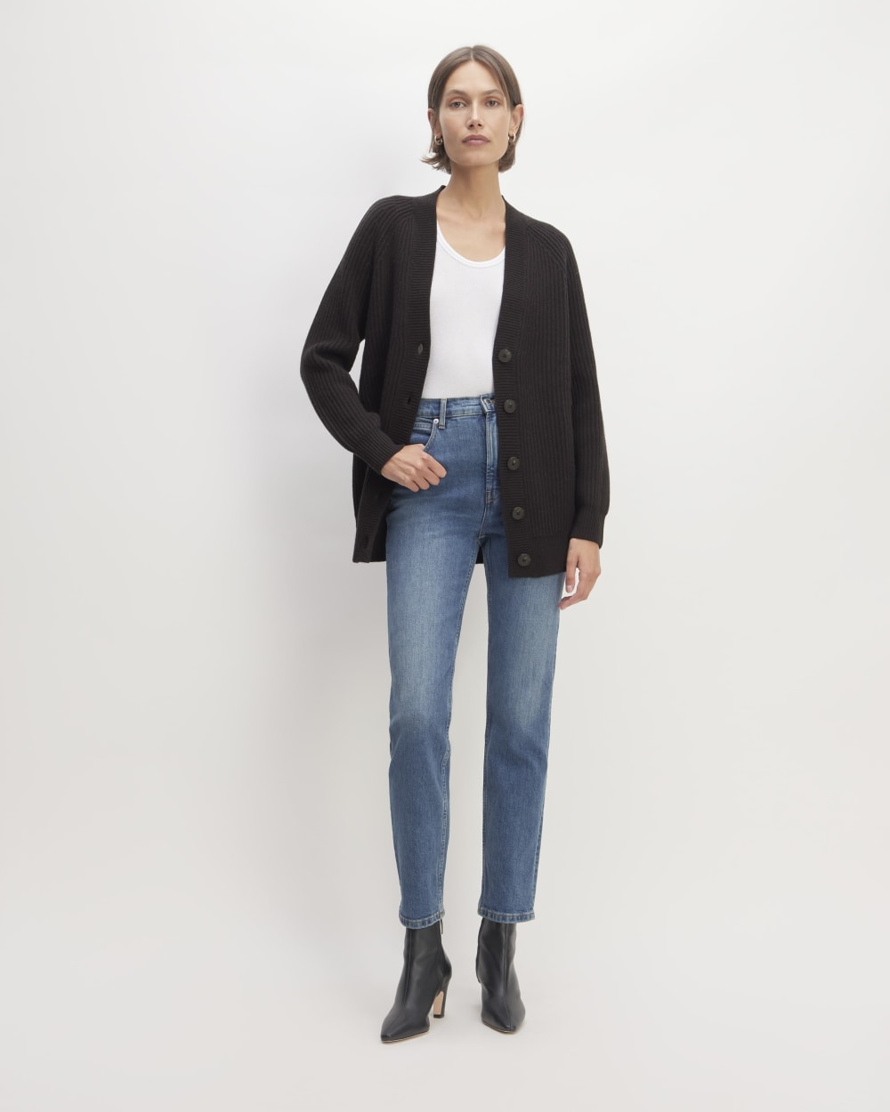 The Felted Merino Cocoon Cardigan | Black