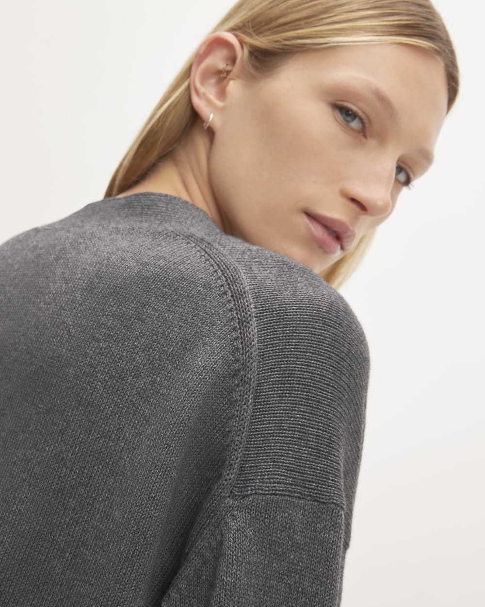 The Organic Cotton Cardigan | Heathered Charcoal