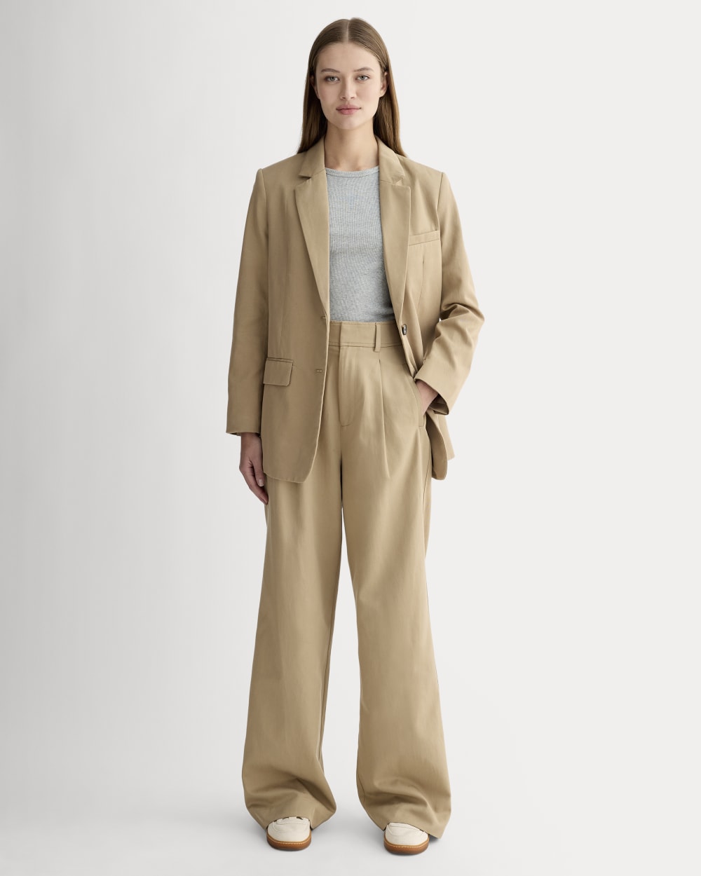 The Draper Pleated Pant in Buttersmooth | Ash Brown | 30 Inseam