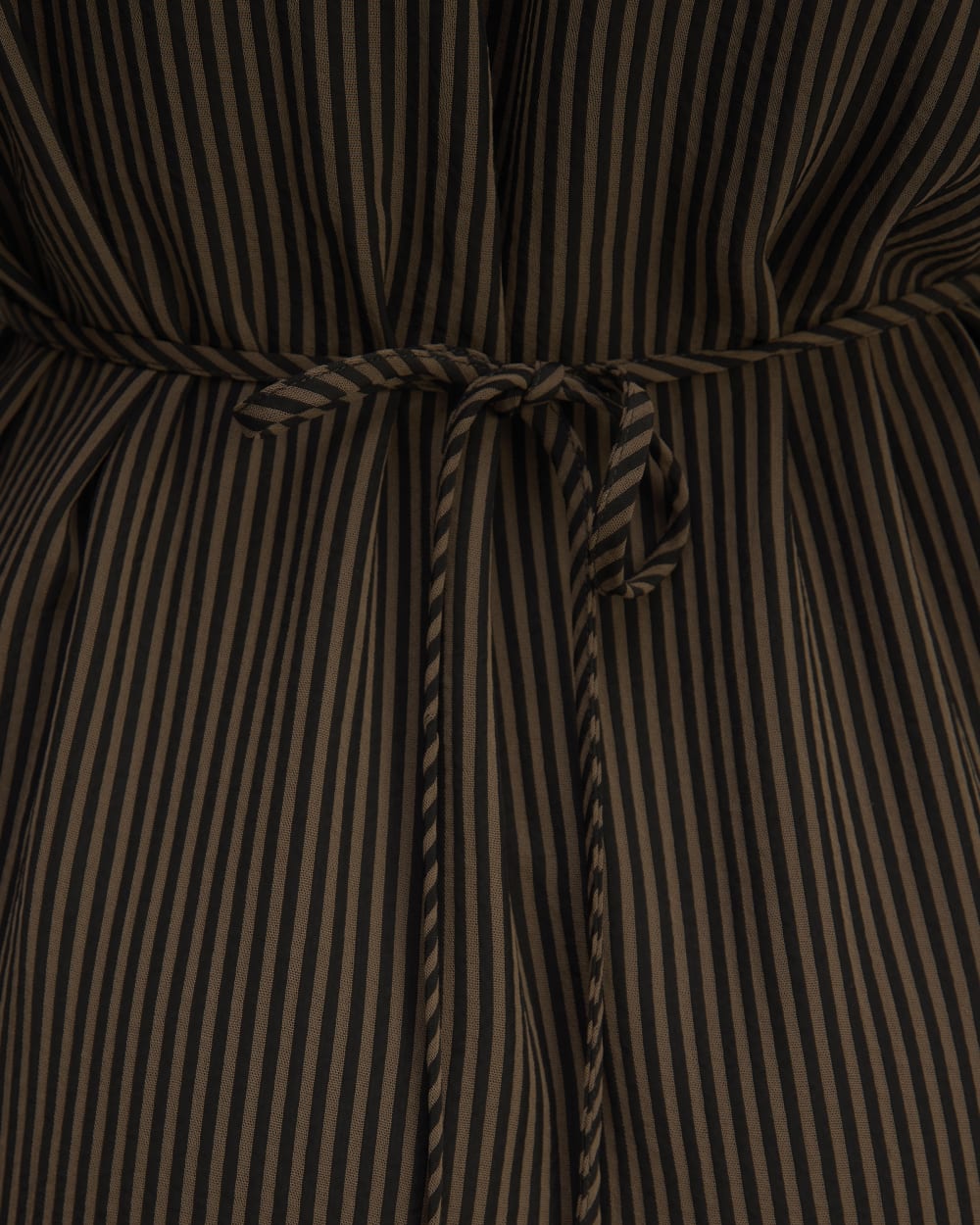 The Mini Jacquard Stripe Shirt Dress | Cocoa / Black