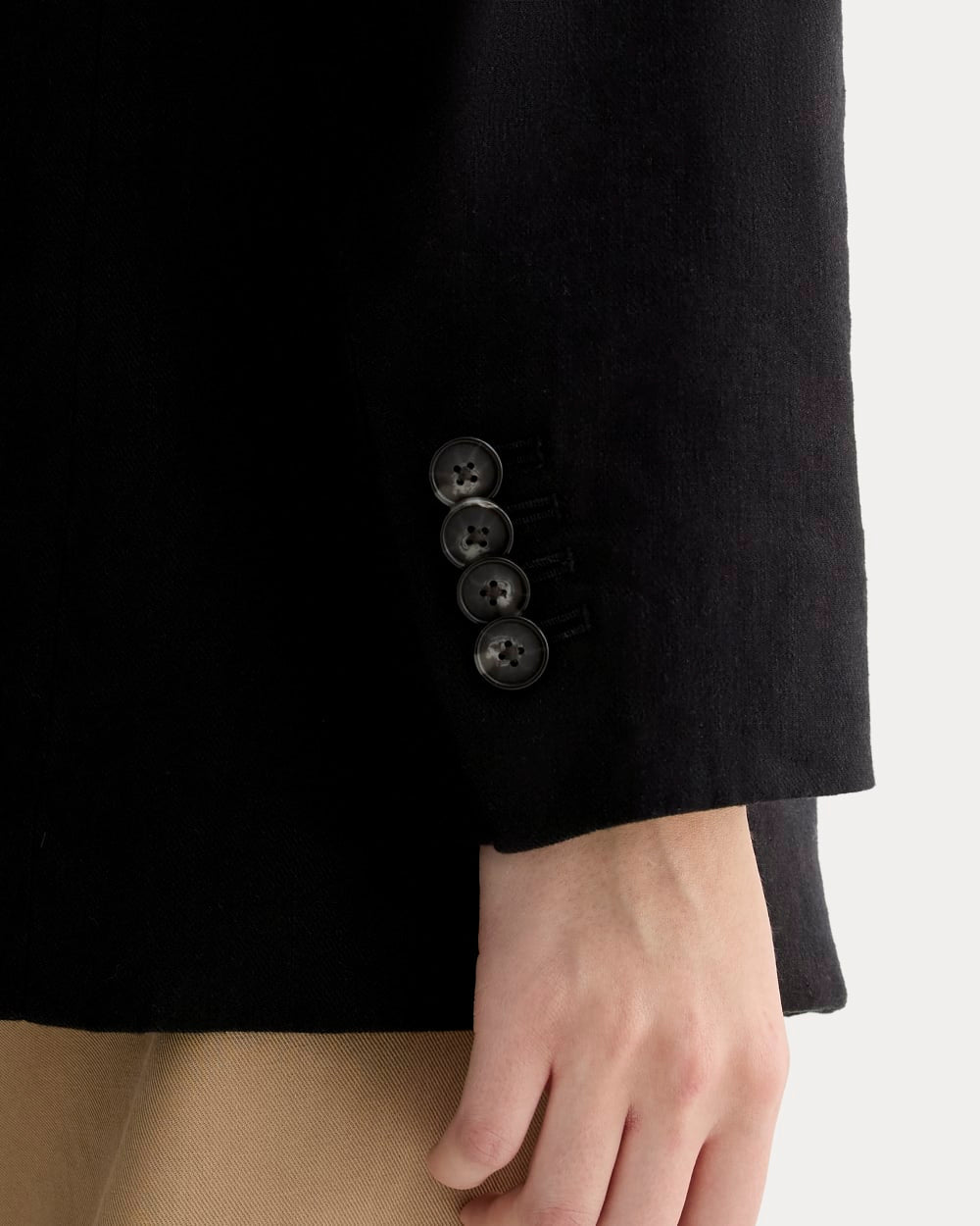 The Oversized Blazer in Stretch Linen | Black