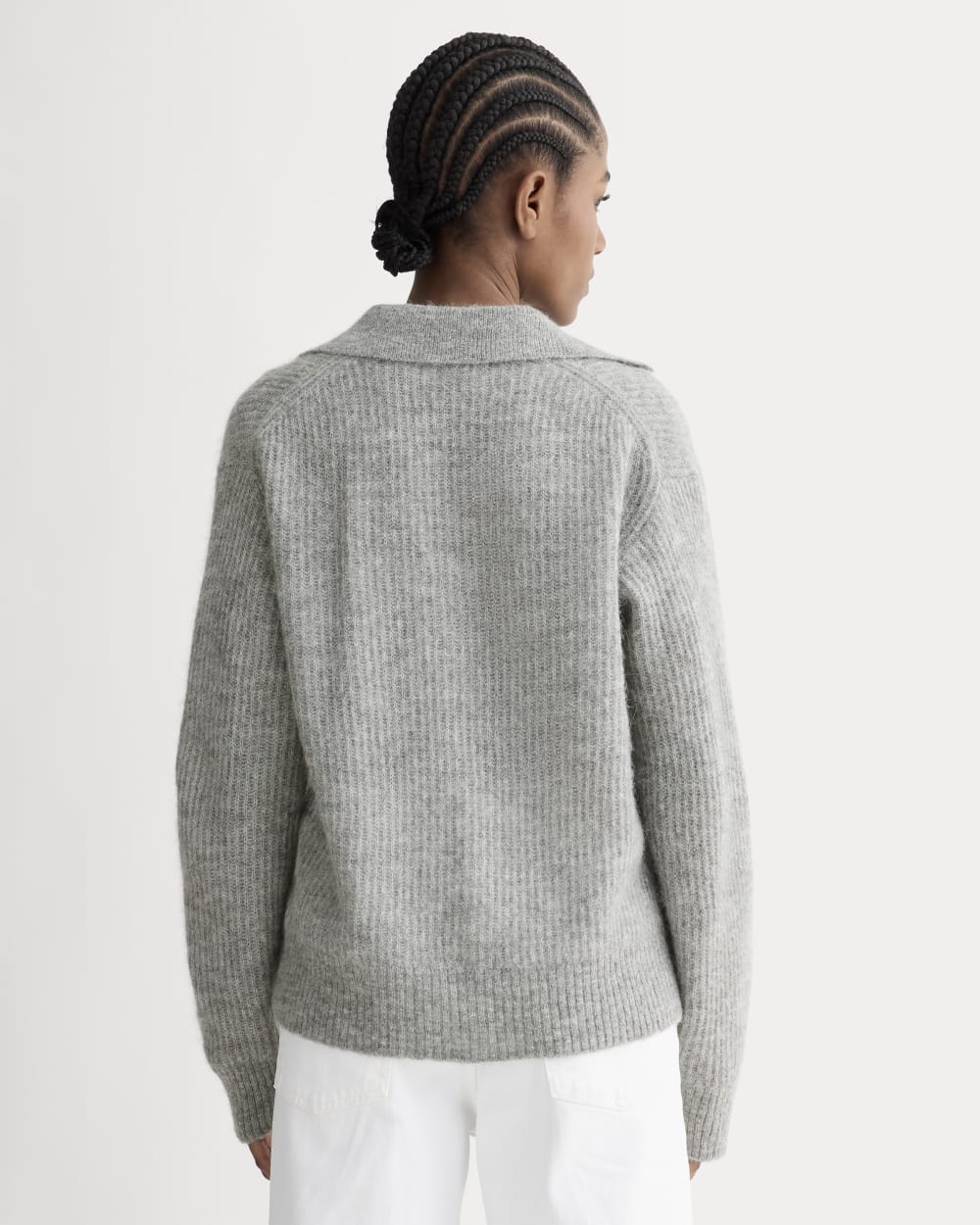 The Oversized Polo in Alpaca | Heather Stone Grey