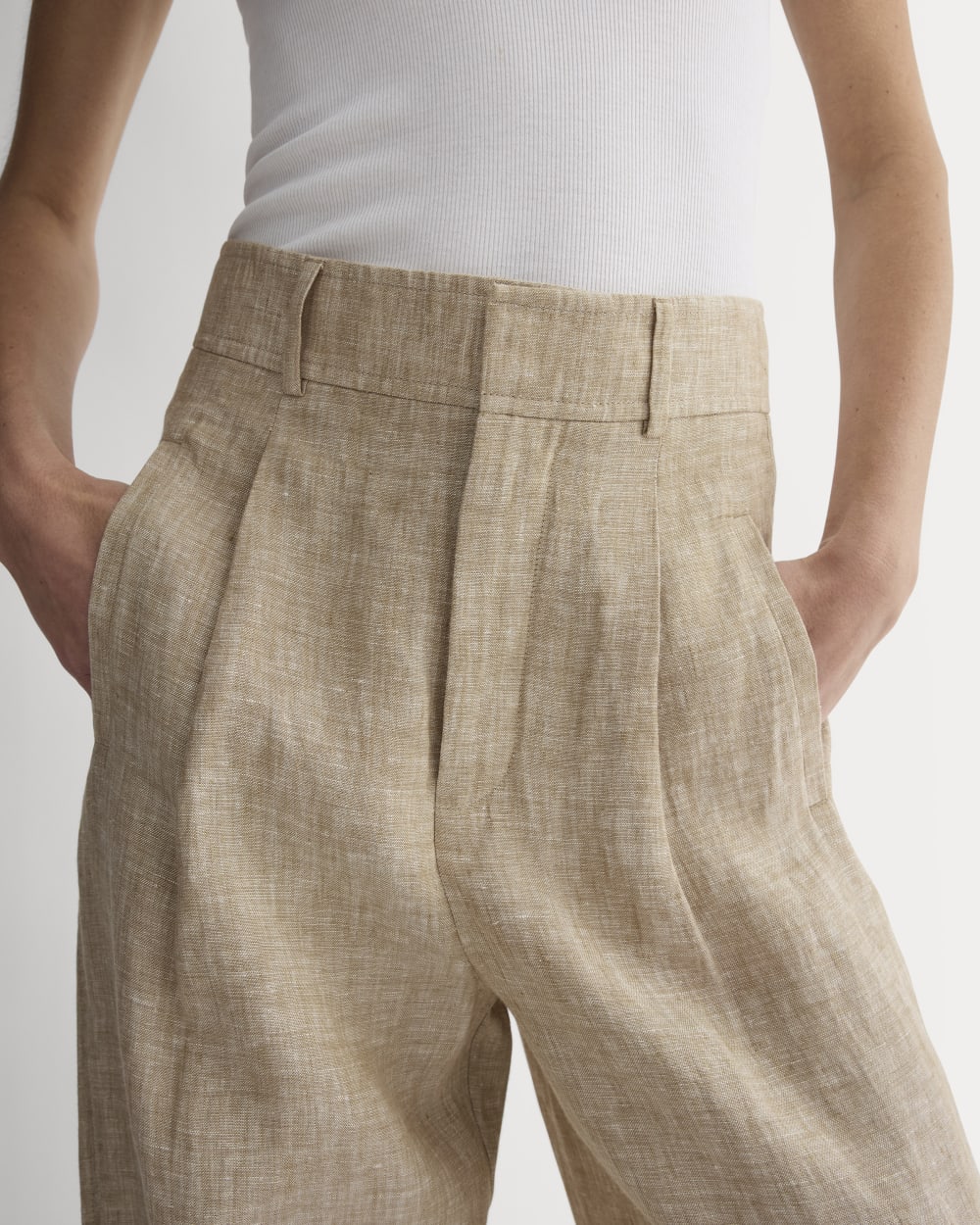 The Linen Way-High® Drape Pant  | Cornstalk Chambray
