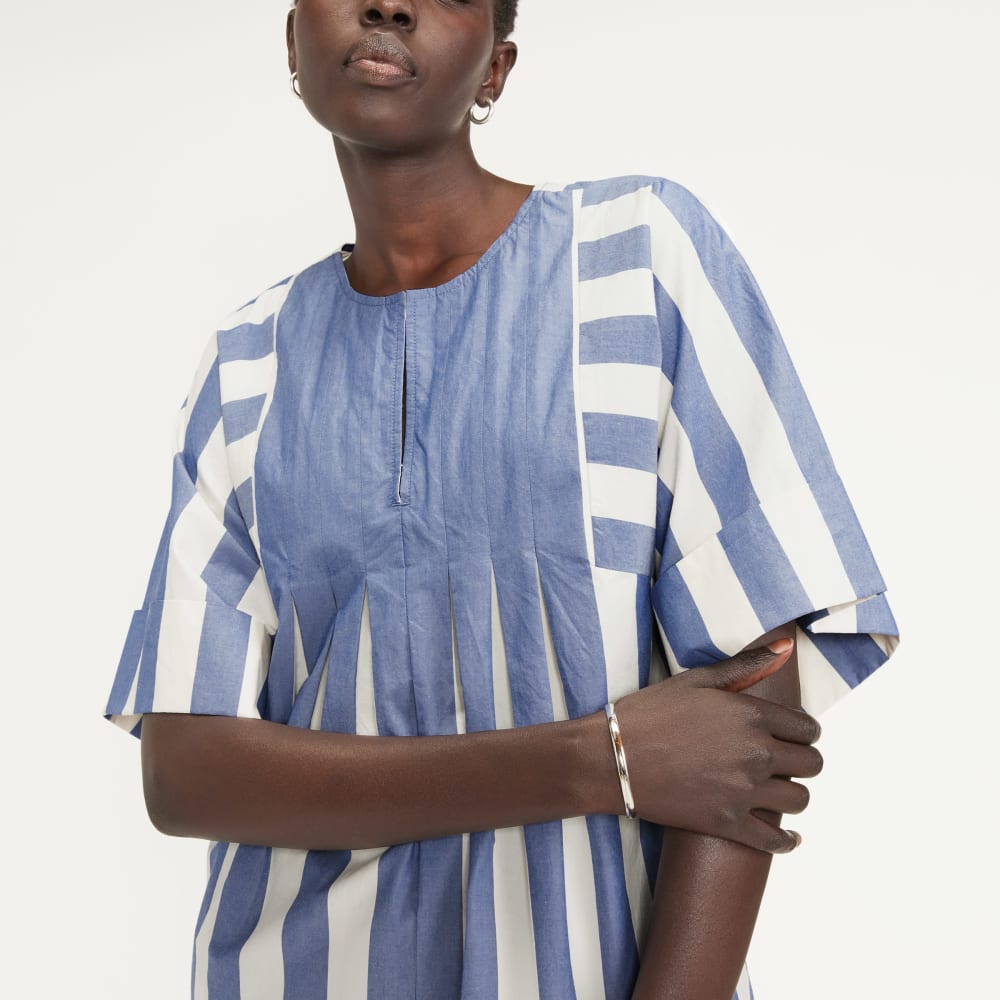 The Poplin Tunic | Mazarine Blue / Bone