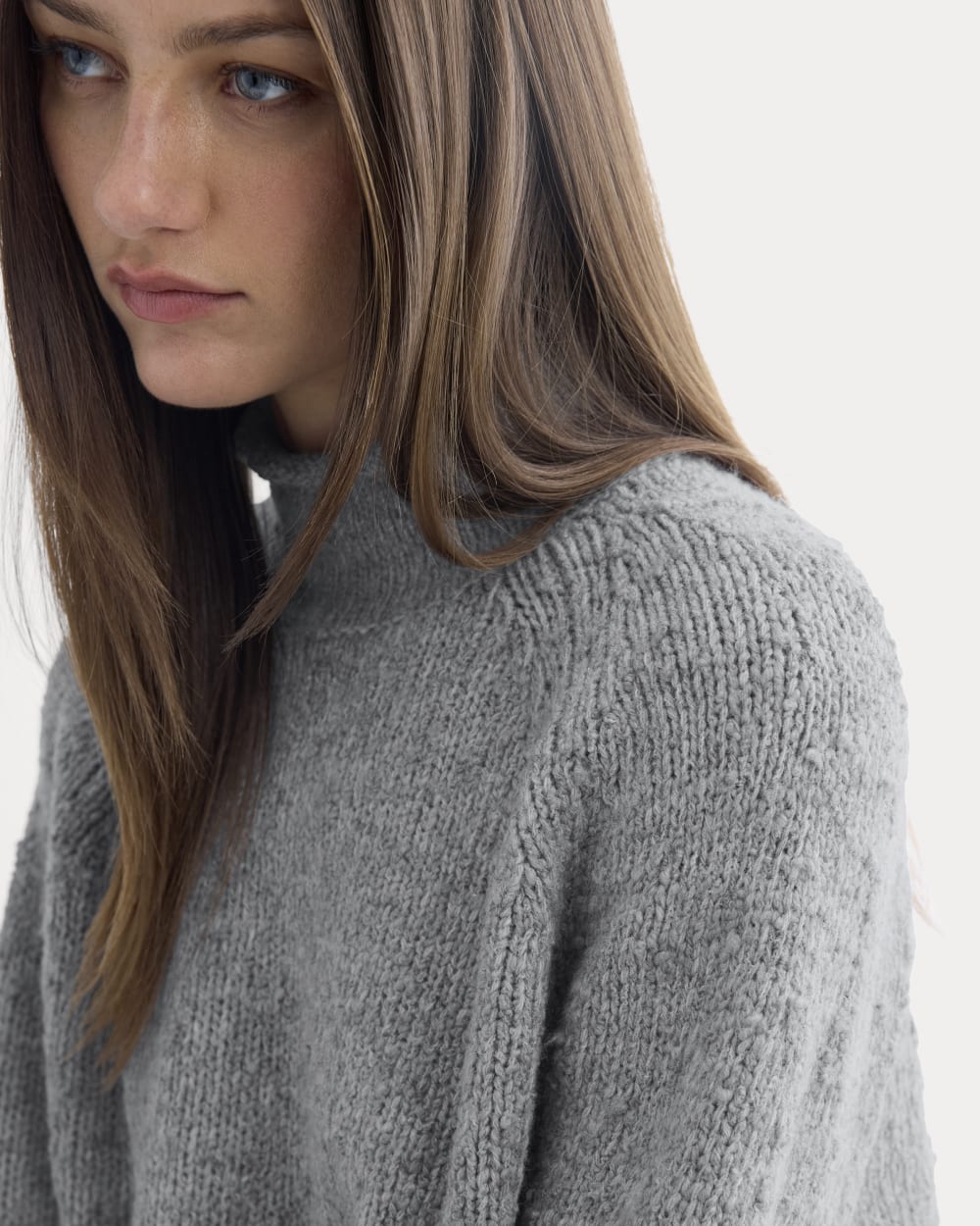 Rollneck Sweater | Heather Grey/Twist
