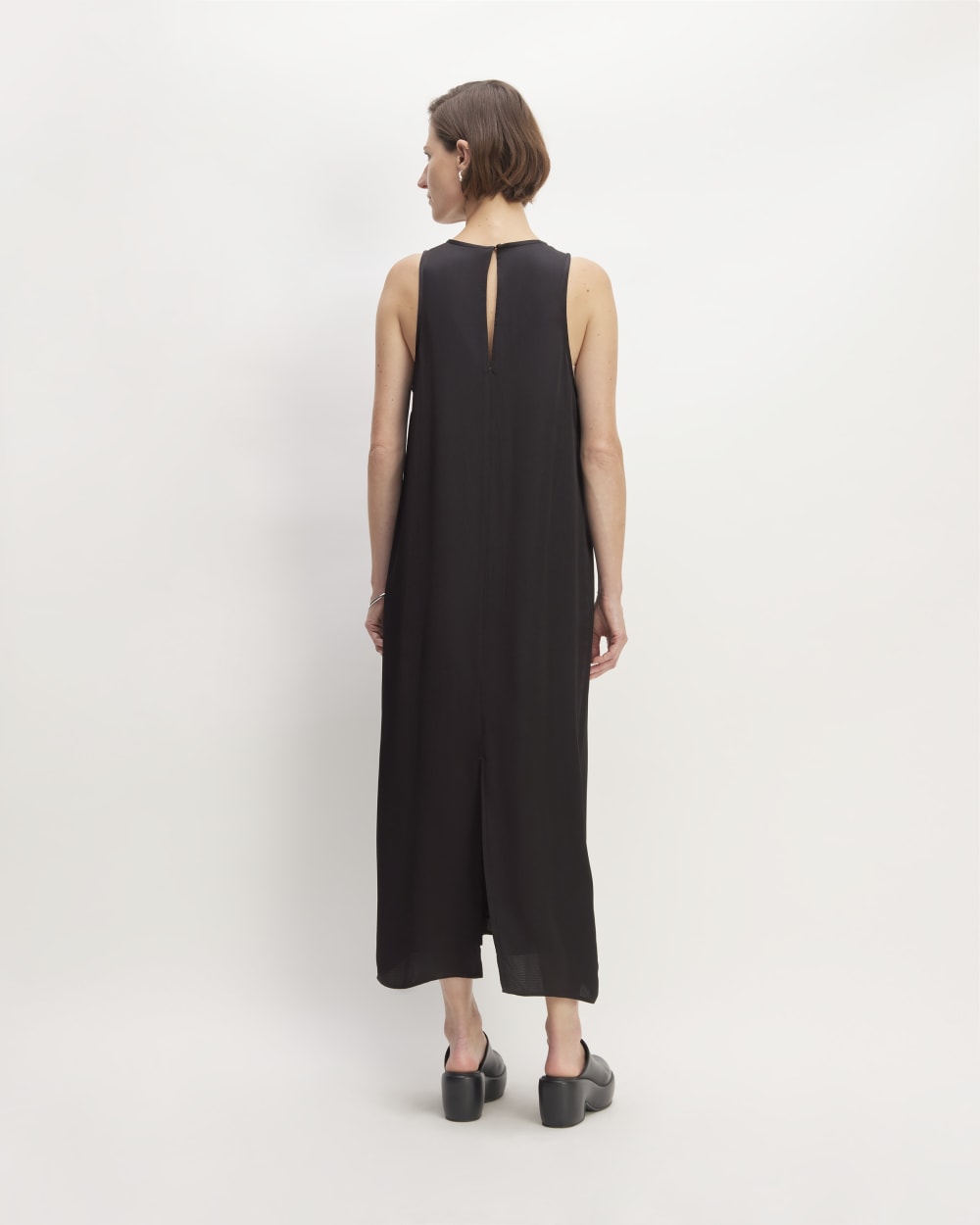 The Satin Racerback Slip Dress | Black