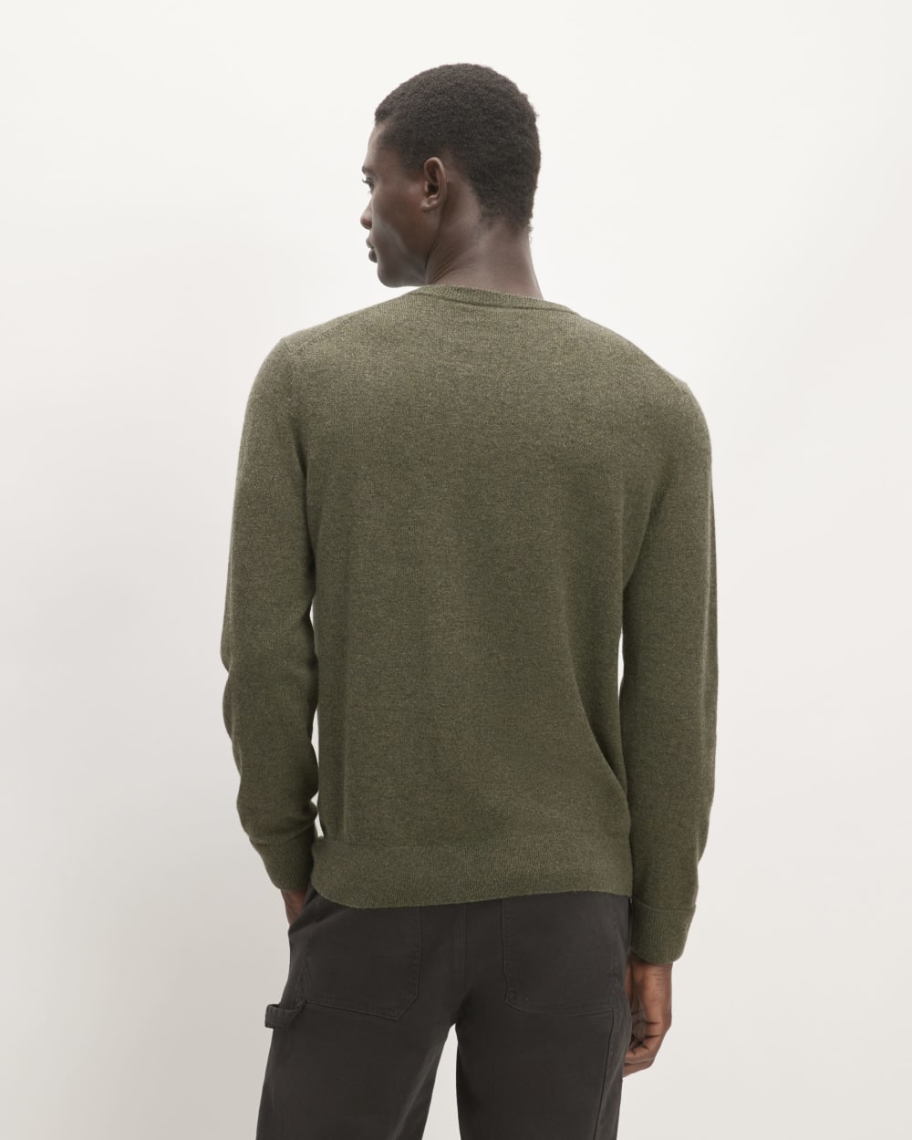 The Grade-A Cashmere Crew | Heathered Army Green