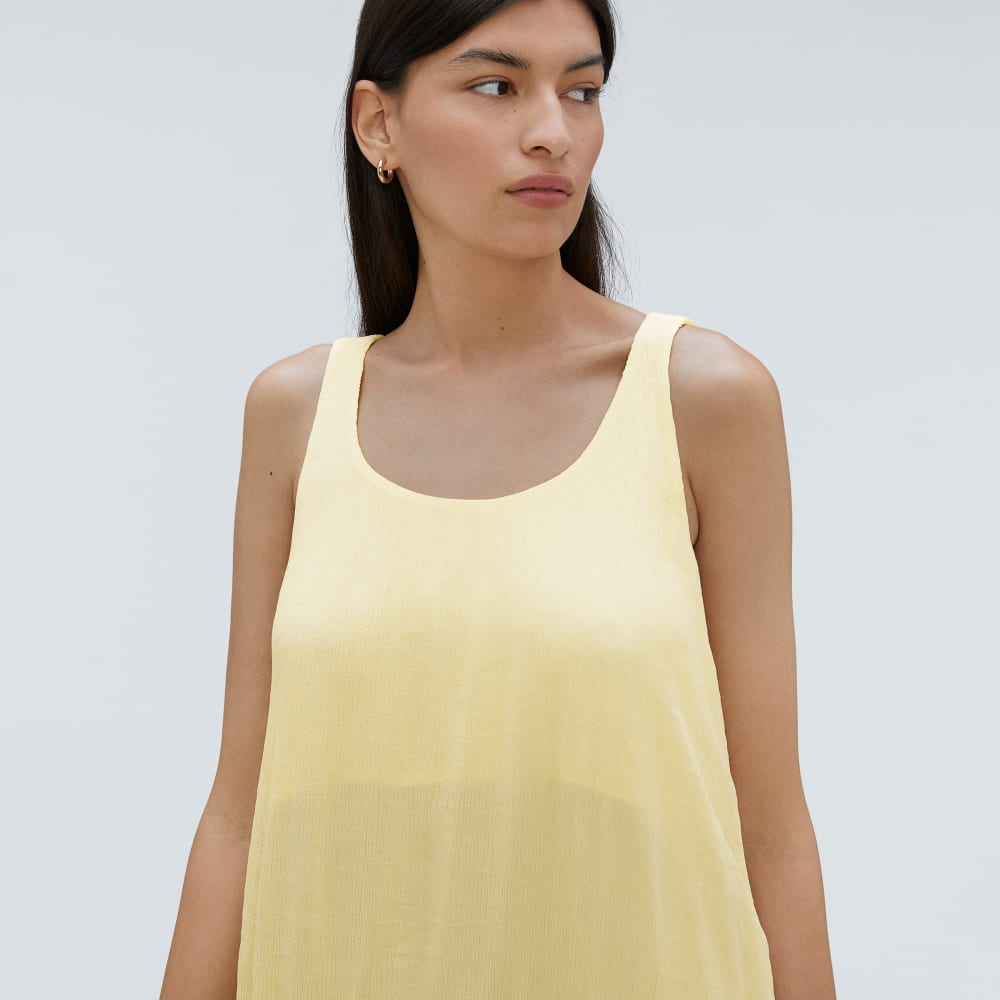 The Naia™ Ripple Tank Dress | Pastel Yellow