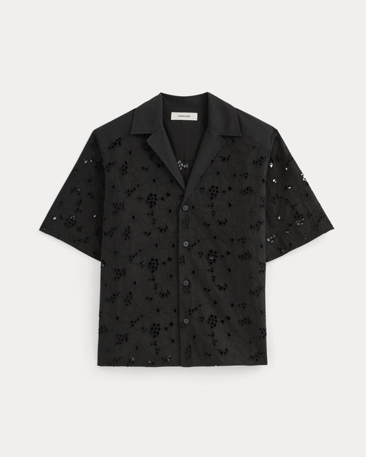 The Eyelet Camp Shirt | Black