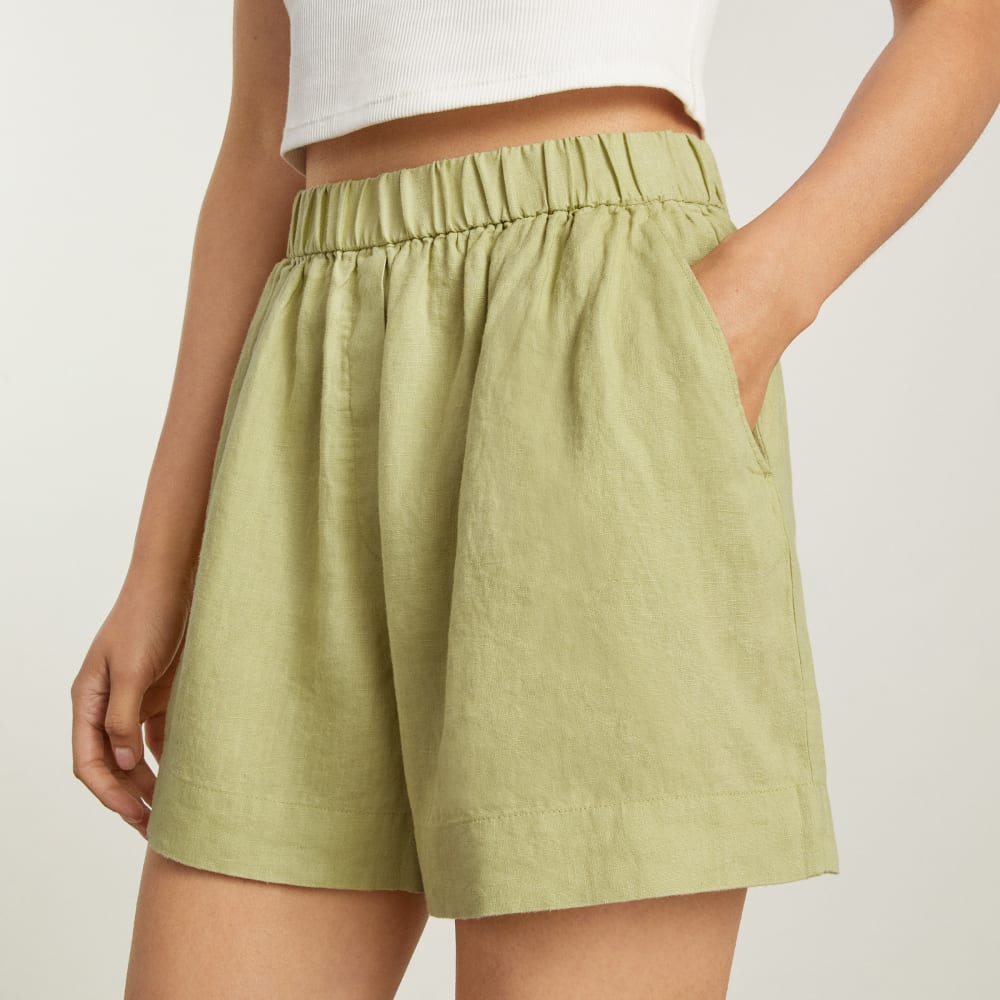The Linen Boxer Short | Leek