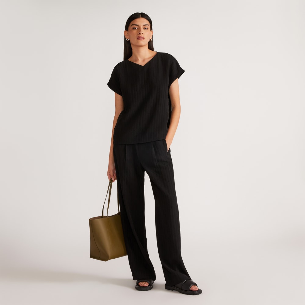 The City Stripe Way-High® Drape Pant | Black