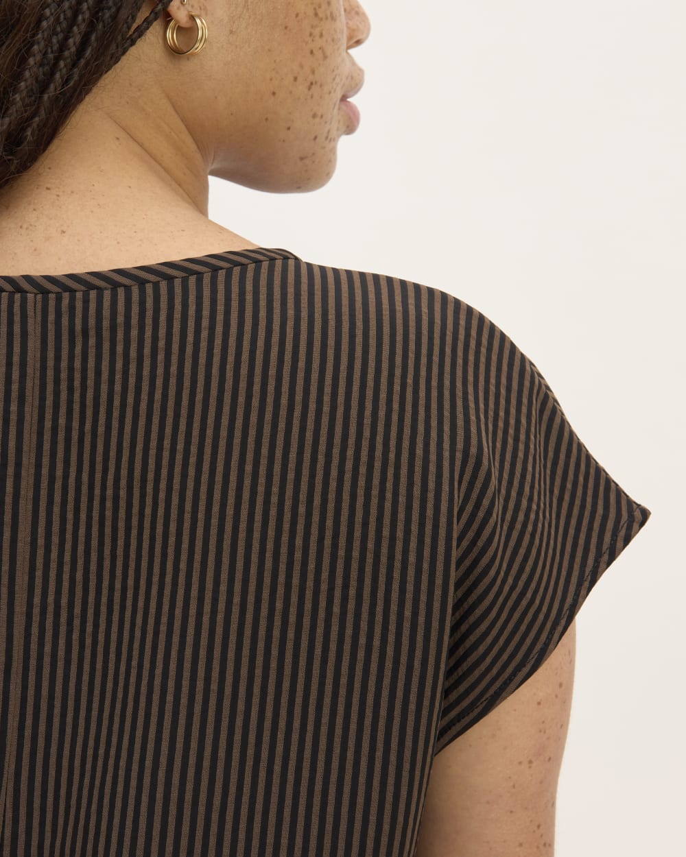 The Mini Jacquard Stripe Top | Cocoa / Black
