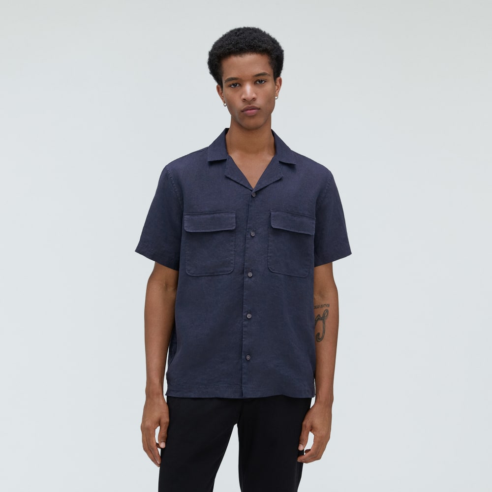 The Resort Shirt in Linen | Deep Navy