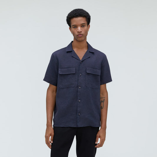 The Resort Shirt in Linen | Deep Navy