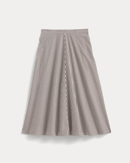 The Midi Skirt in Ultrasoft Cotton | Optic White / Black