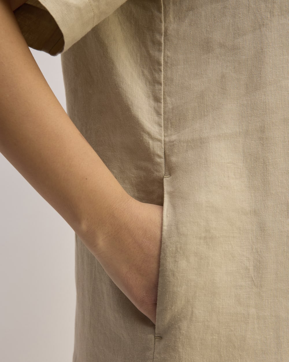 The Shirtdress in Linen | Trench Coat Khaki