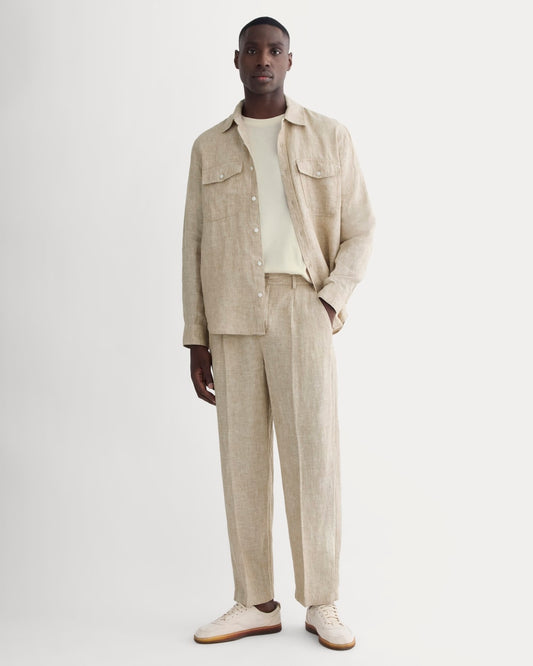 The Linen Pleated Trouser | Cornstalk Chambray