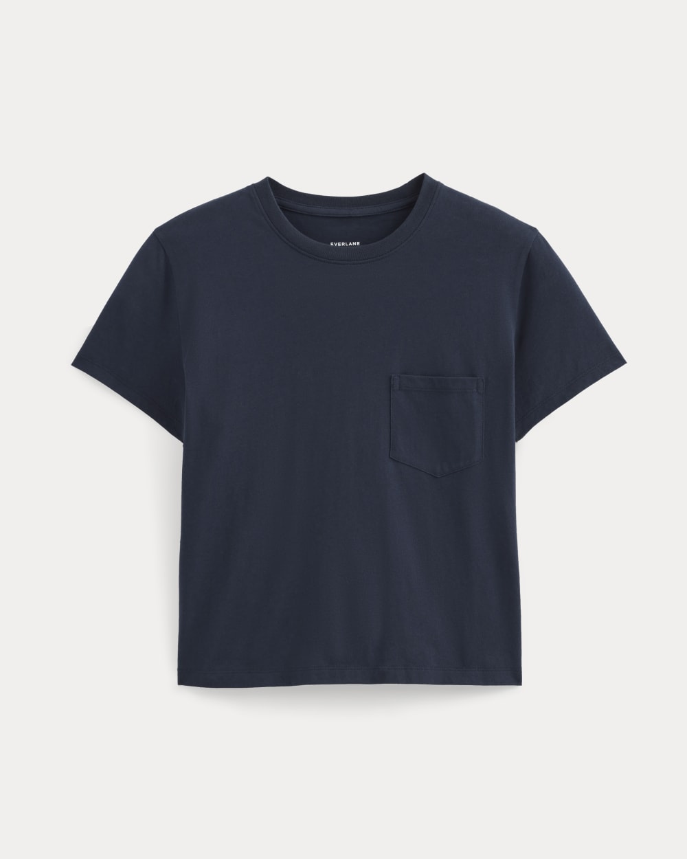 The Box-Cut Tee in Essential Cotton | Navy | Pocket