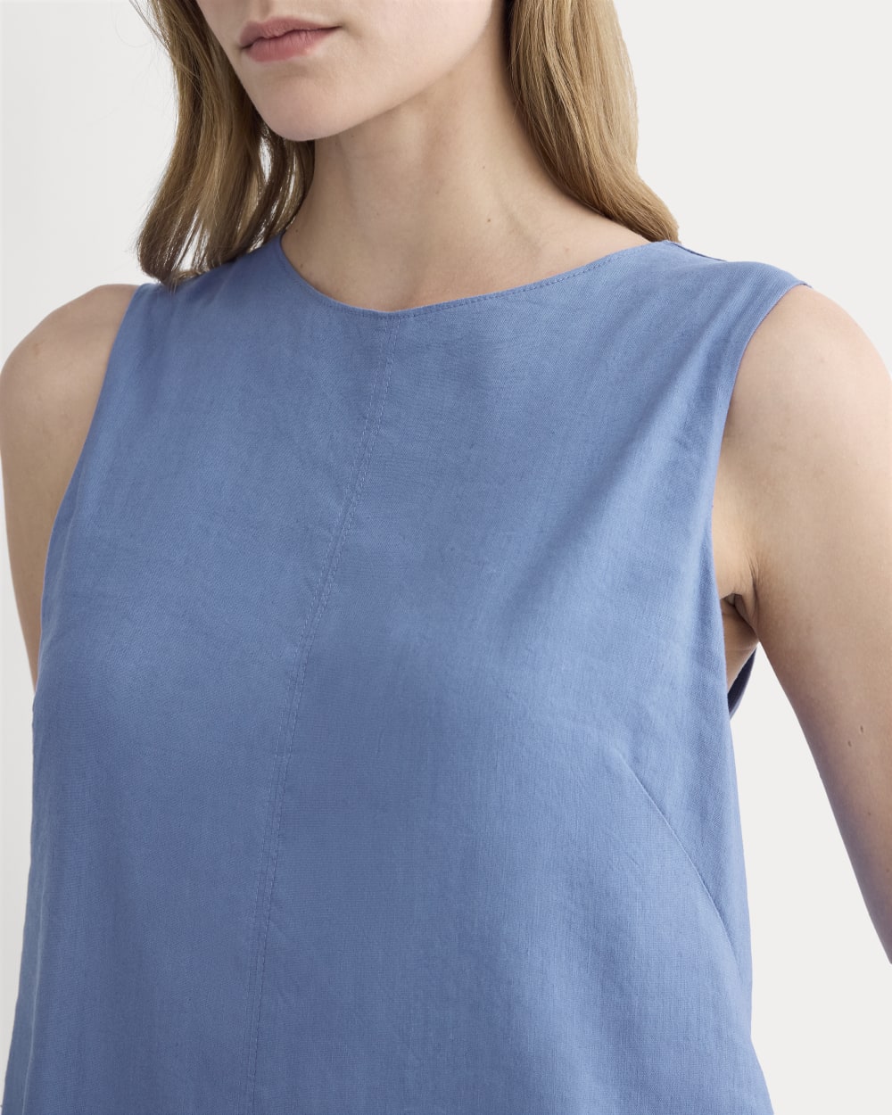 The Shift Dress in Stretch Linen | Bluebell