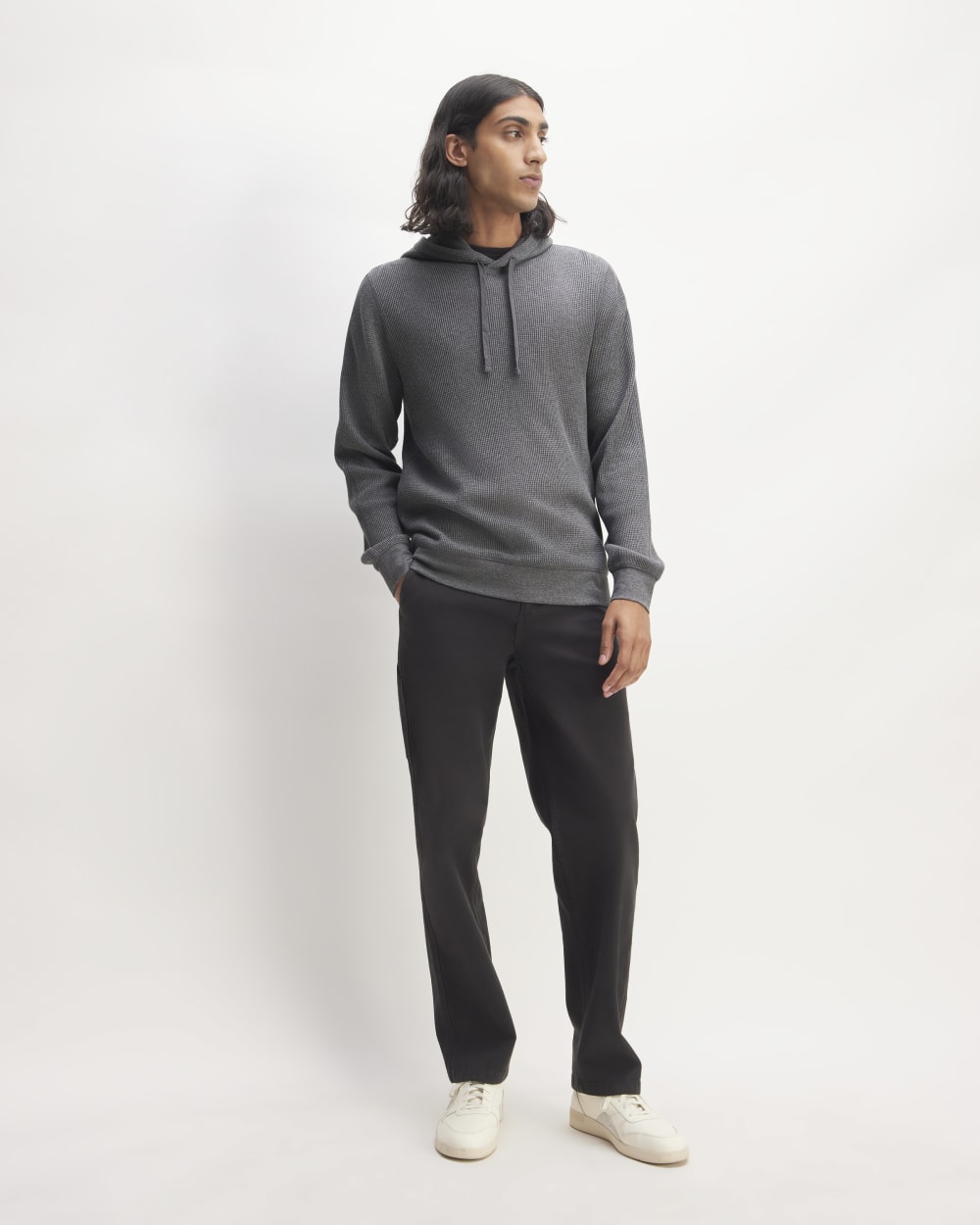 The Waffle-Knit Hoodie | Heathered Charcoal