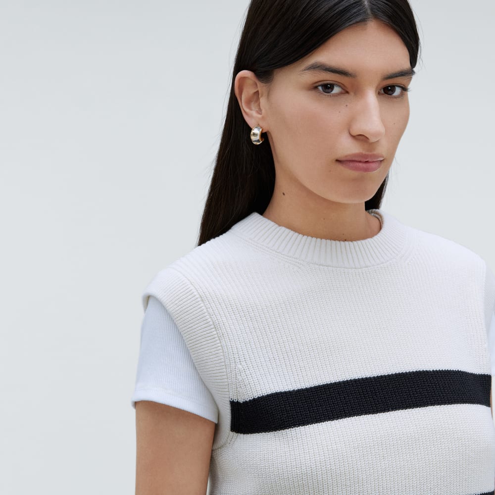 The Cotton Summer Sweater Tank |  Canvas / Black