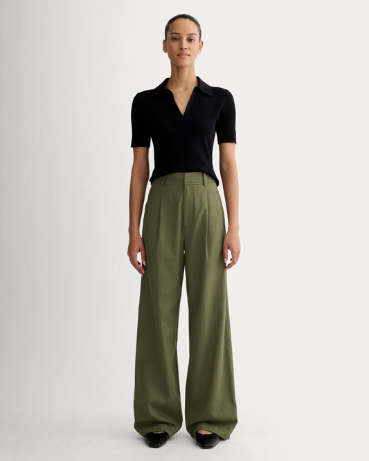 The Draper Pleated Pant in Buttersmooth | Kalamata | 32 Inseam