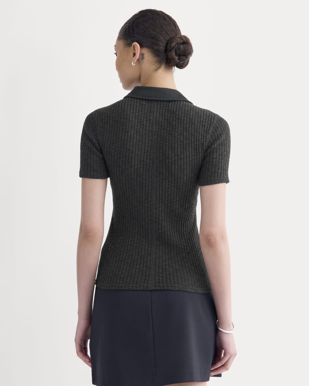 The Cozy Rib Polo | Black