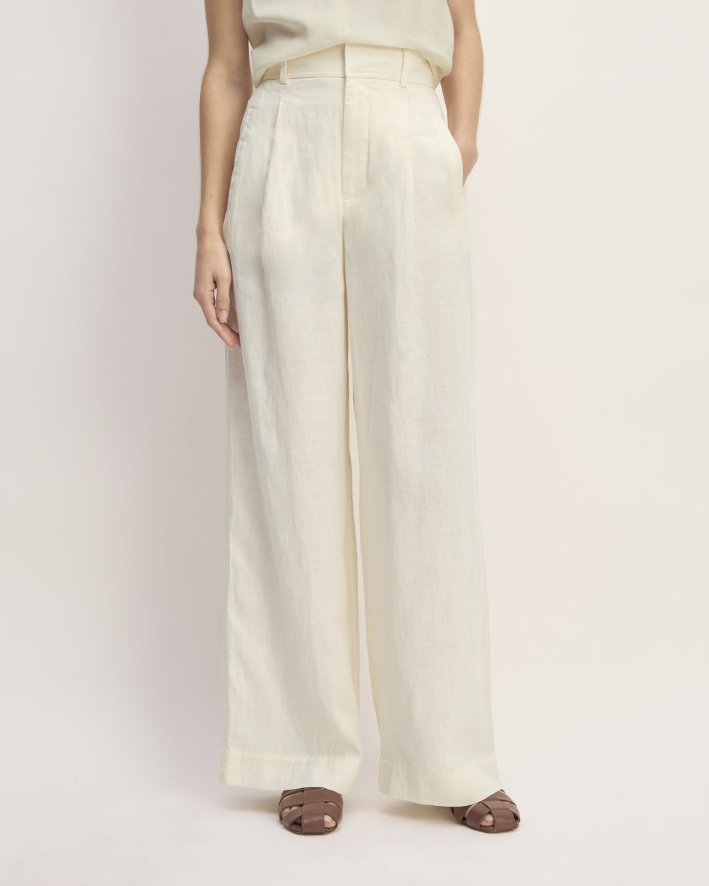 The Linen Way-High® Drape Pant  | Bone