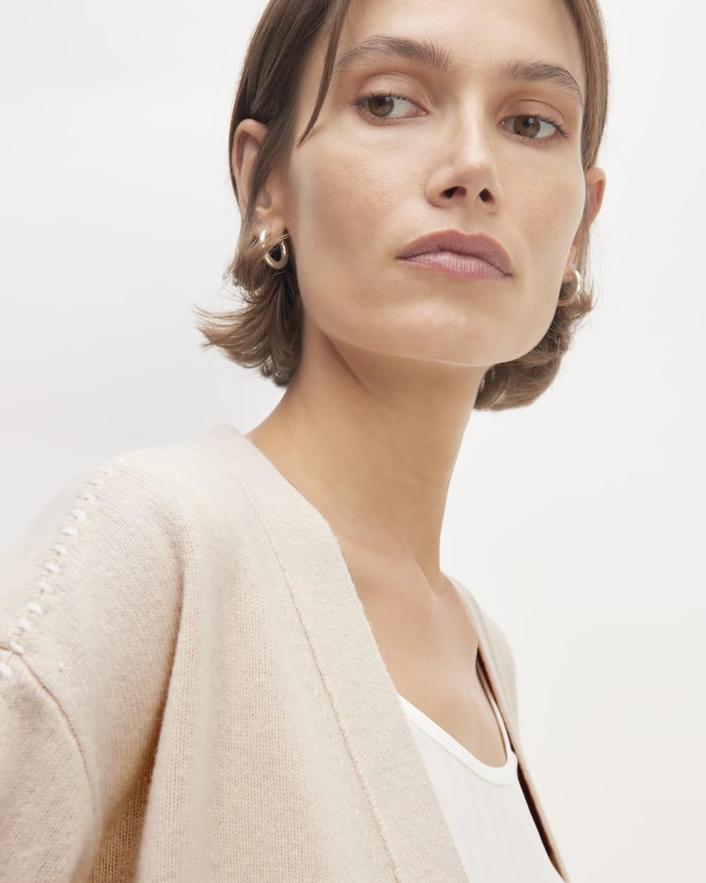 The Good Merino Wool Cardigan | Buttermilk / White