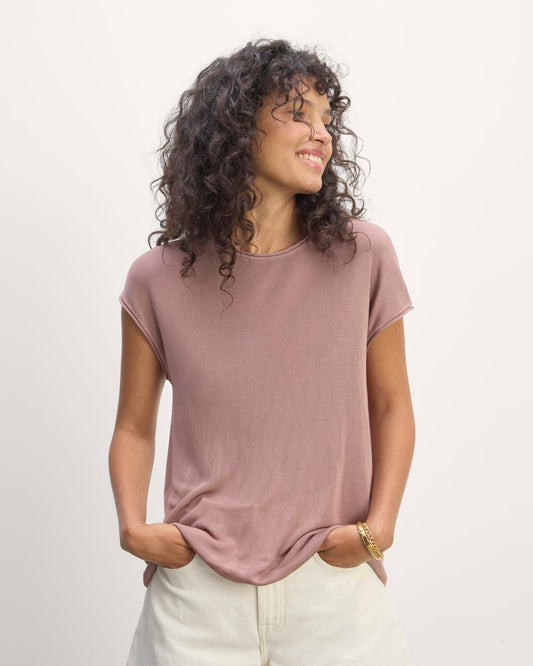 The Oversized Knit Top | Dusty Rose