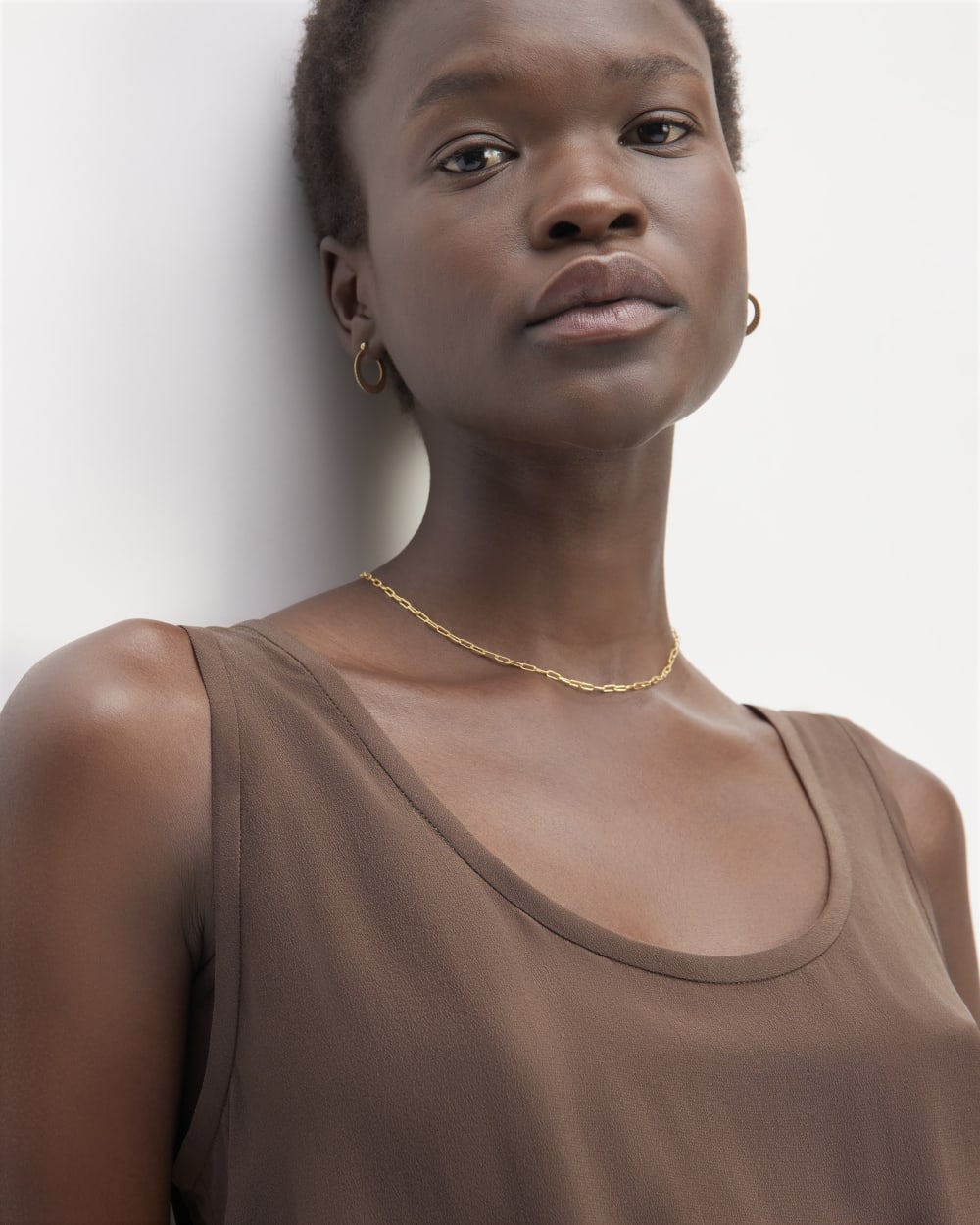 The Scoop Tank in Washable Silk | Cocoa