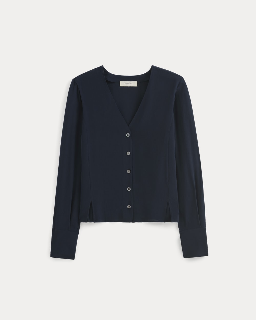 The V-Neck Blouse in Washable Silk | Navy