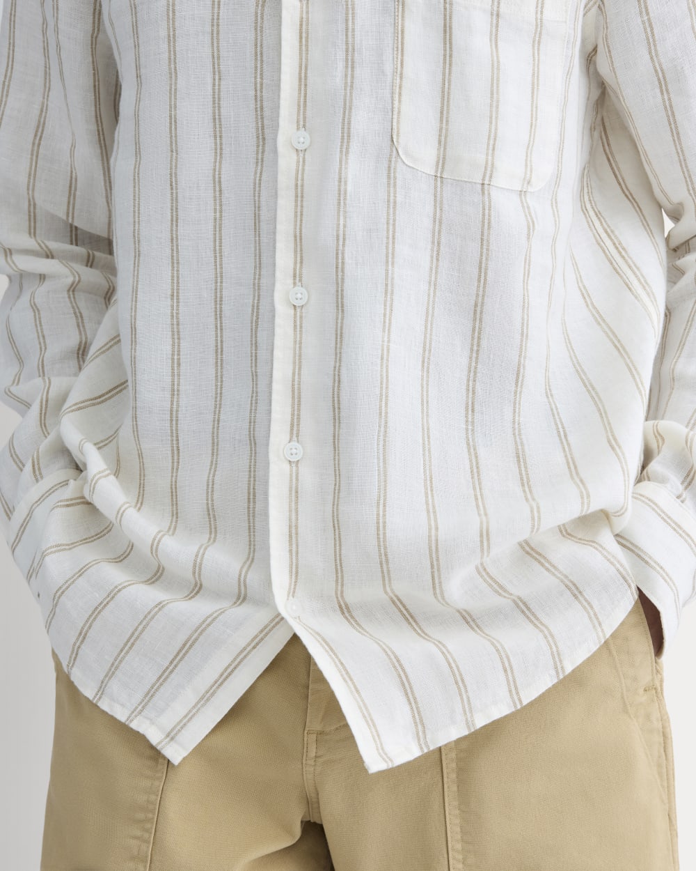 The Classic Shirt in Linen | Bone / Cornstalk