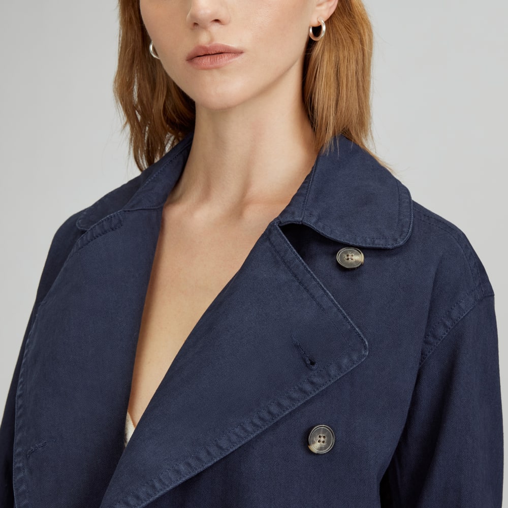 The Organic Cotton Herringbone Jacket | Navy