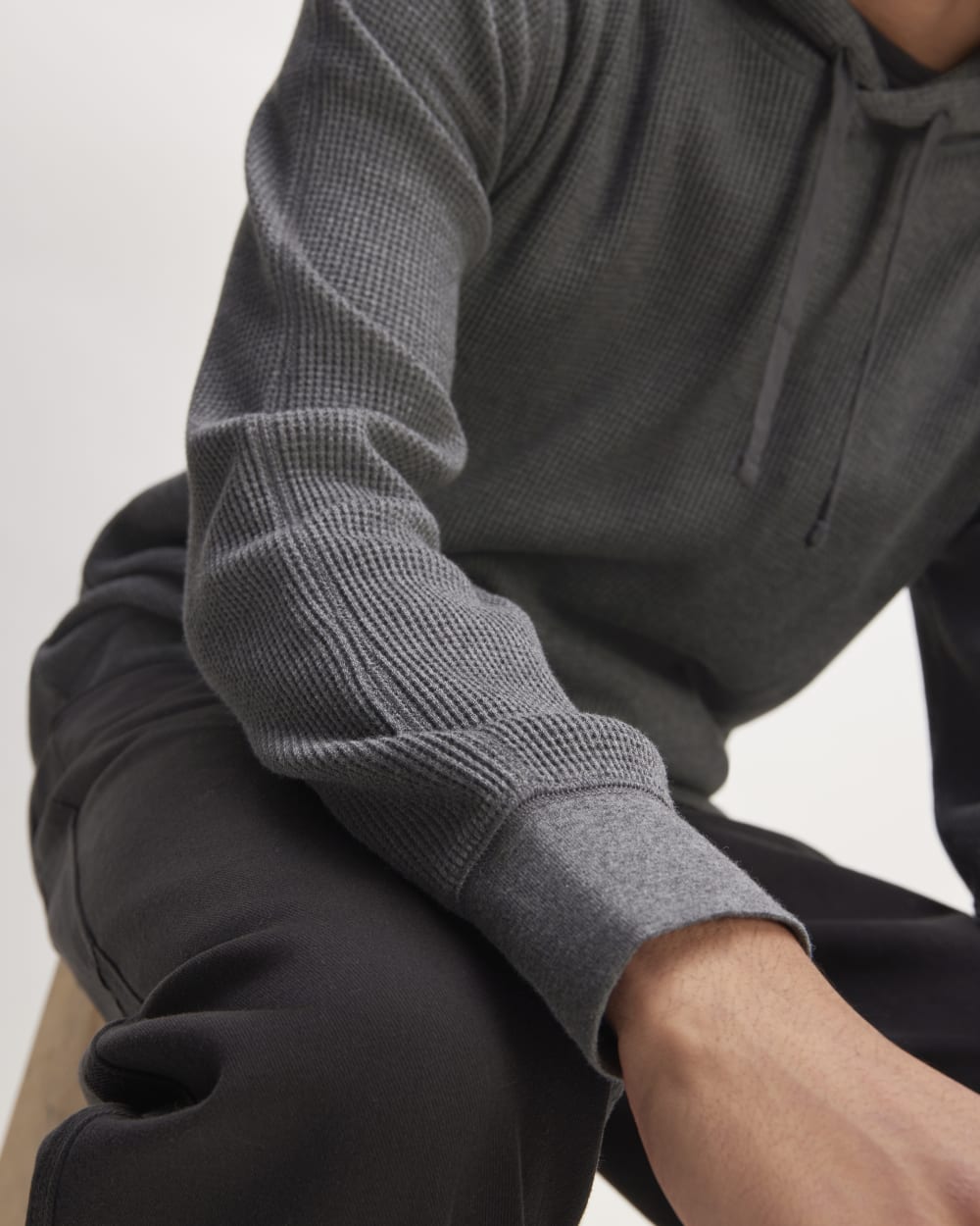The Waffle-Knit Hoodie | Heathered Charcoal