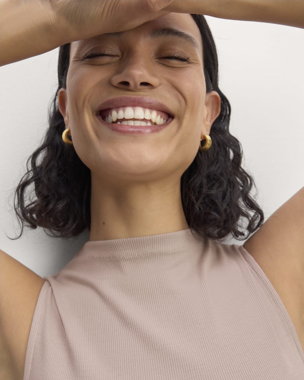 The Luxe Rib Funnel-Neck Tank | Dusty Rose